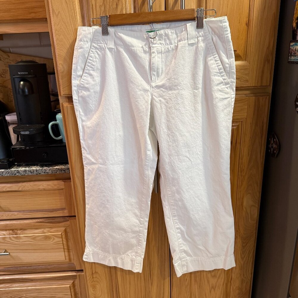 Lilly Pulitzer‎ Palm Beach Fit Capri Pants Women's 8 White Cotton EUC